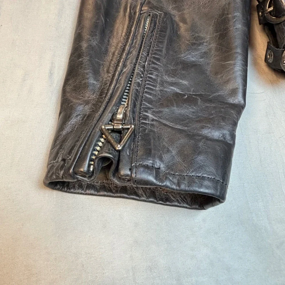 Vtg 90s y2k Harley-Davidson leather biker jacket men xl black earl weaver estate